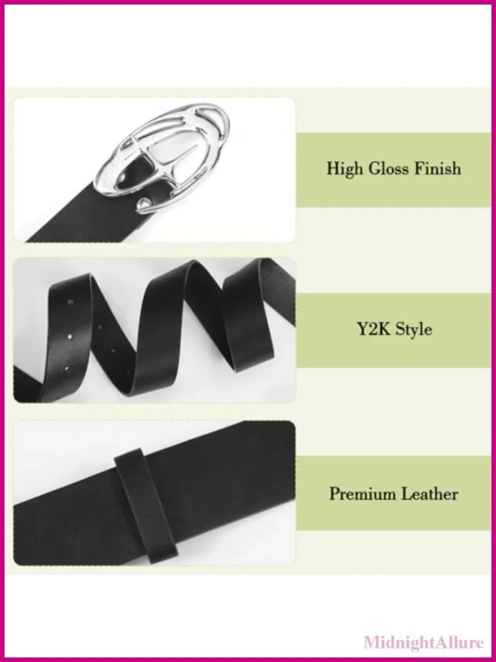 Grevosea Faux Leather Studded Belt with Star Buckle Double Grommet